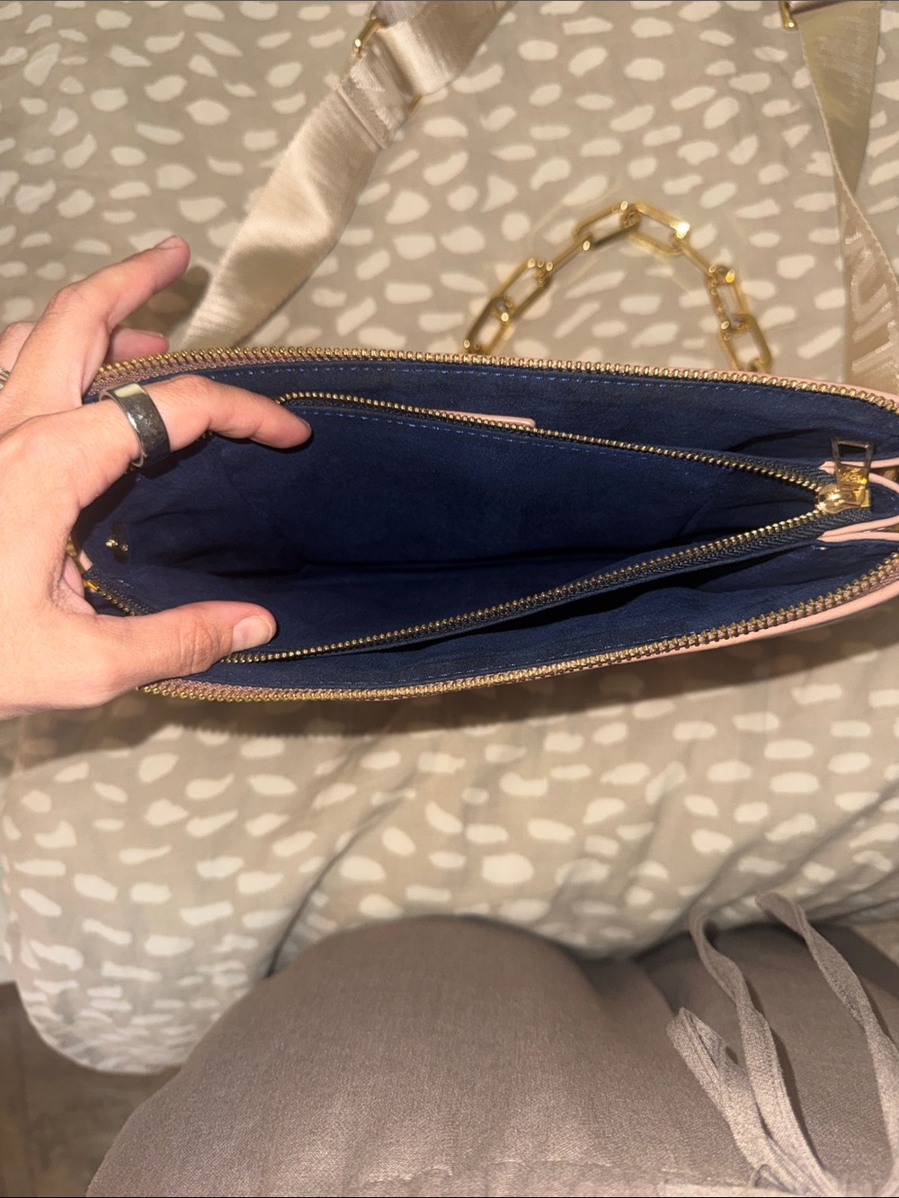 Louis Vuitton Rose Pink Embossed Monogram Chain & Canvas Strap Crossbody - Picture 4 of 5